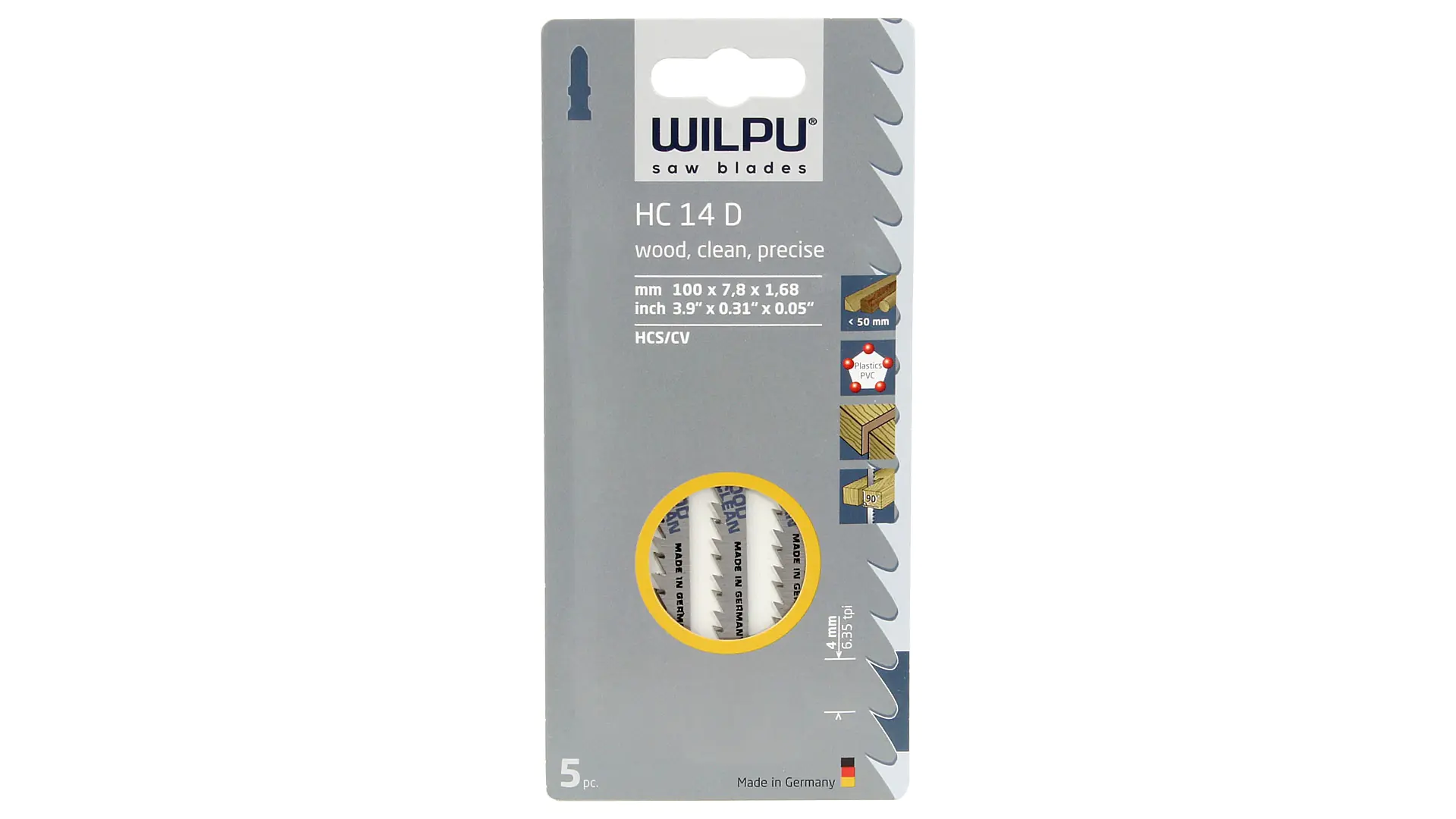 Set di 5 lame per sega a coda Set HC 14 D WILPU