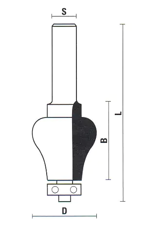 Frese per corrimani con cuscinetto a sfera TCT D=32mm B=38mm L=87mm S=12mm KLEIN