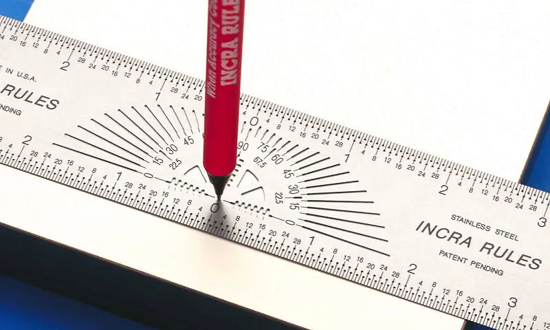 Riga da marcatura 300 mm con goniometro integrato graduazione in mm INCRA