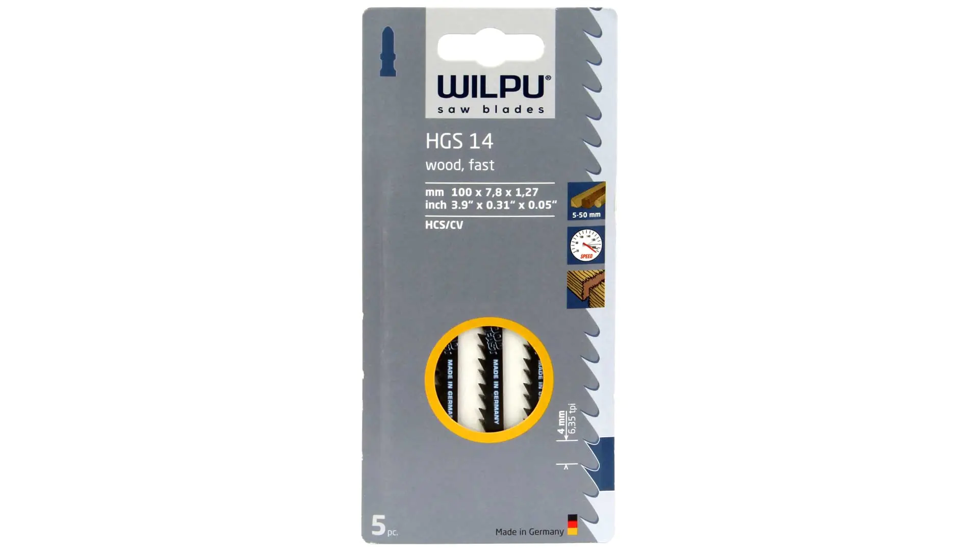 Set di 5 lame per sega a coda HGS 14 WILPU