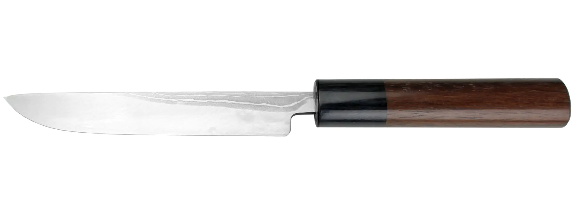 Matsuba Hocho - Coltello giapponese multiuso in acciaio di damasco/acciaio bianco lama 120 mm HIDEO KITAOKA Matsuba Hocho - Coltello giapponese multiuso in acciaio di damasco/acciaio bianco lama 120 mm HIDEO KITAOKA