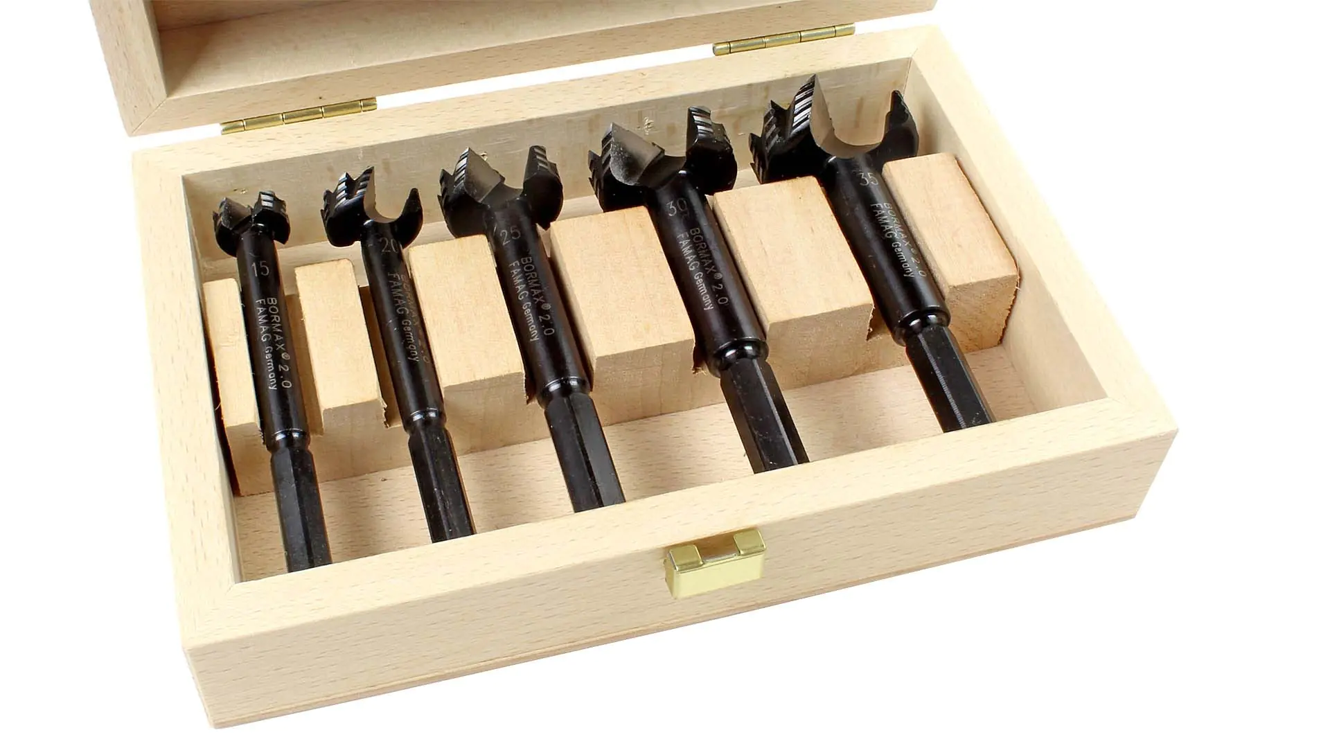 Set di 5 Bormax in scatola di legno 15-20-25-30-35mm FAMAG