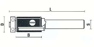 Fresa per rifilare con coltelli reversibili e cuscinetto a sfera D=12.7mm B=20mm L=62mm S=8mm KLEIN