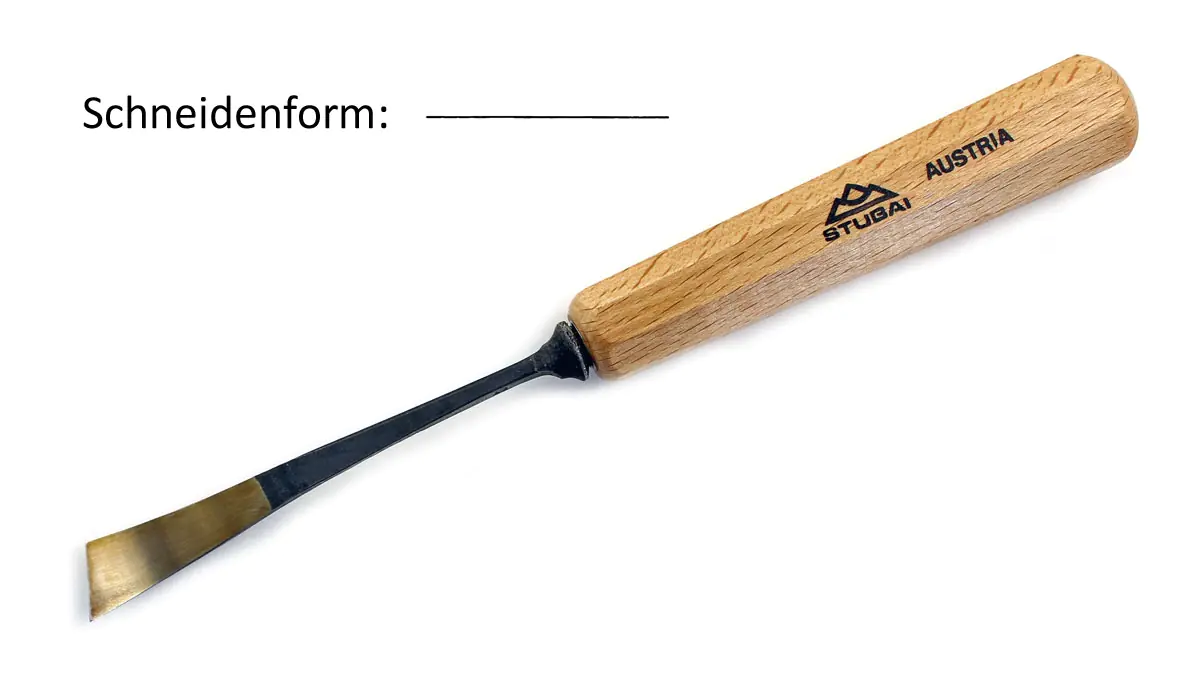 Sgorbia a cucchiaio taglio 1 - 6 mm Filo inclinato punta a sinistra STUBAI