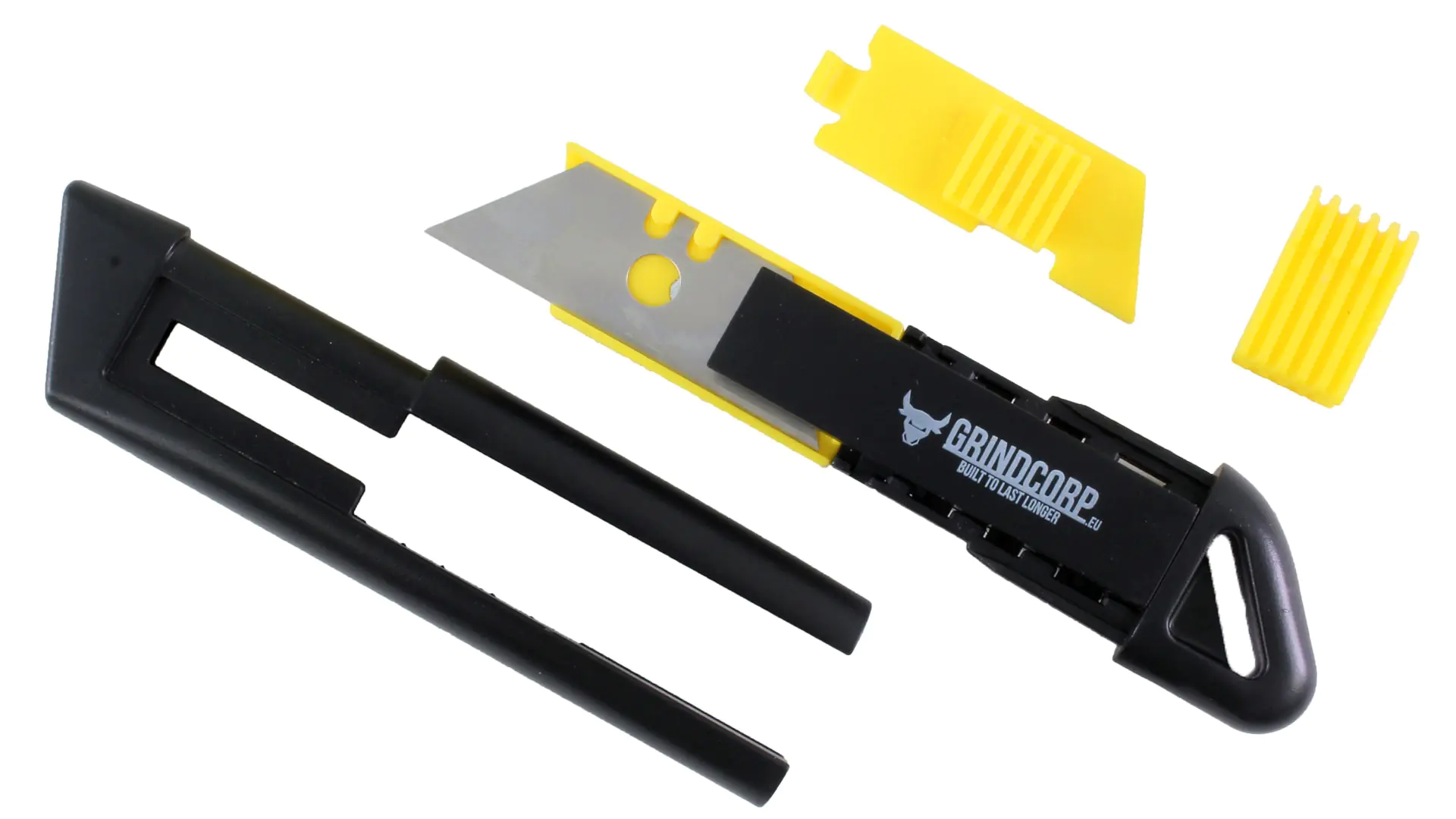 Coltello di sicurezza in ABS con 1 lama trapezoidale in carbonio da 60mm GRINDCORP Coltello di sicurezza in ABS con 1 lama trapezoidale in carbonio da 60mm GRINDCORP