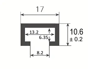 Binari a T metrici 17 x 10 mm lunghezza 600 mm AWESO Binari a T metrici 17 x 10 mm lunghezza 600 mm AWESO