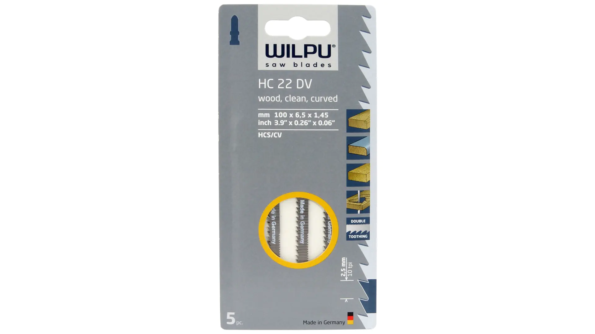 Set di 5 lame per sega a coda HC 22 DV WILPU