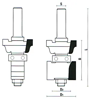 Set di frese per giunzioni con anello di guida