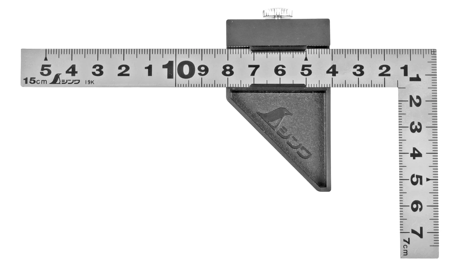 Squadra giapponese da carpentiere in miniatura 15 cm cross section 15 x 1 mm con stopper SHINWA