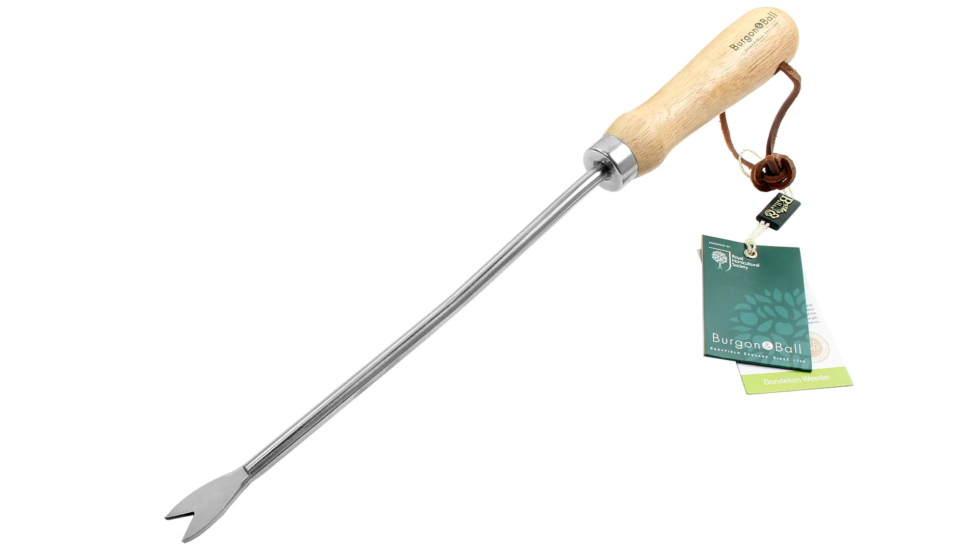 Incisore tarassaco acciaio inox con manico di legno lunghezza totale 360 mm BURGON & BALL