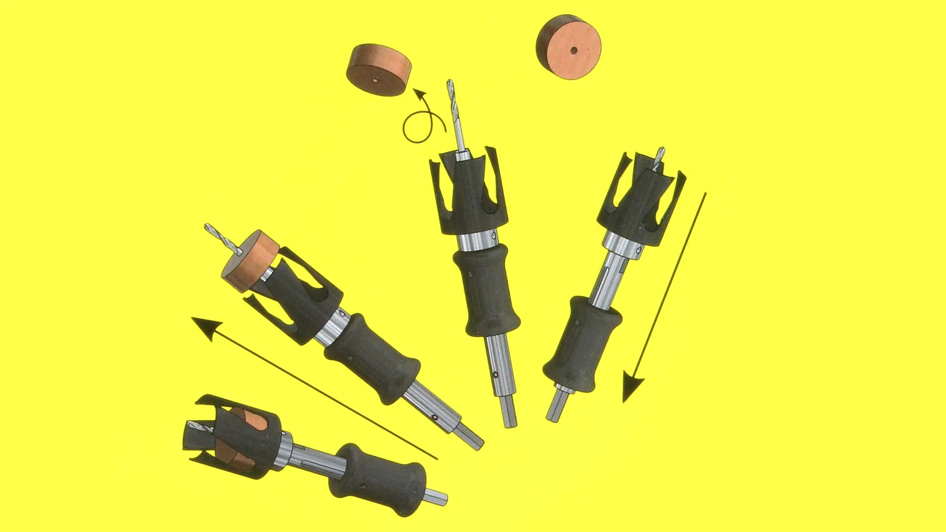 Set of TC PAROLI Hole Saws 45-50-57-60-68-80mm incl. edge countersink cap for Ø 68 mm + Pumpshank incl. 6 adapters & HSS centre drill Set of TC PAROLI Hole Saws 45-50-57-60-68-80mm incl. edge countersink cap for Ø 68 mm + Pumpshank incl. 6 adapters & HSS centre drill