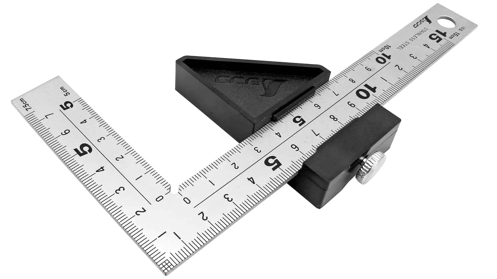 Squadra giapponese da carpentiere in miniatura 15 cm cross section 20 x 2 mm con stopper SHINWA Squadra giapponese da carpentiere in miniatura 15 cm cross section 20 x 2 mm con stopper SHINWA