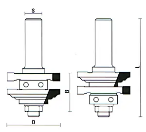 Frese componibili per incastri profilati maschio femmina (5) con cuscinetto a sfera TCT D=41mm B=22mm L=70mm S=8mm KLEIN