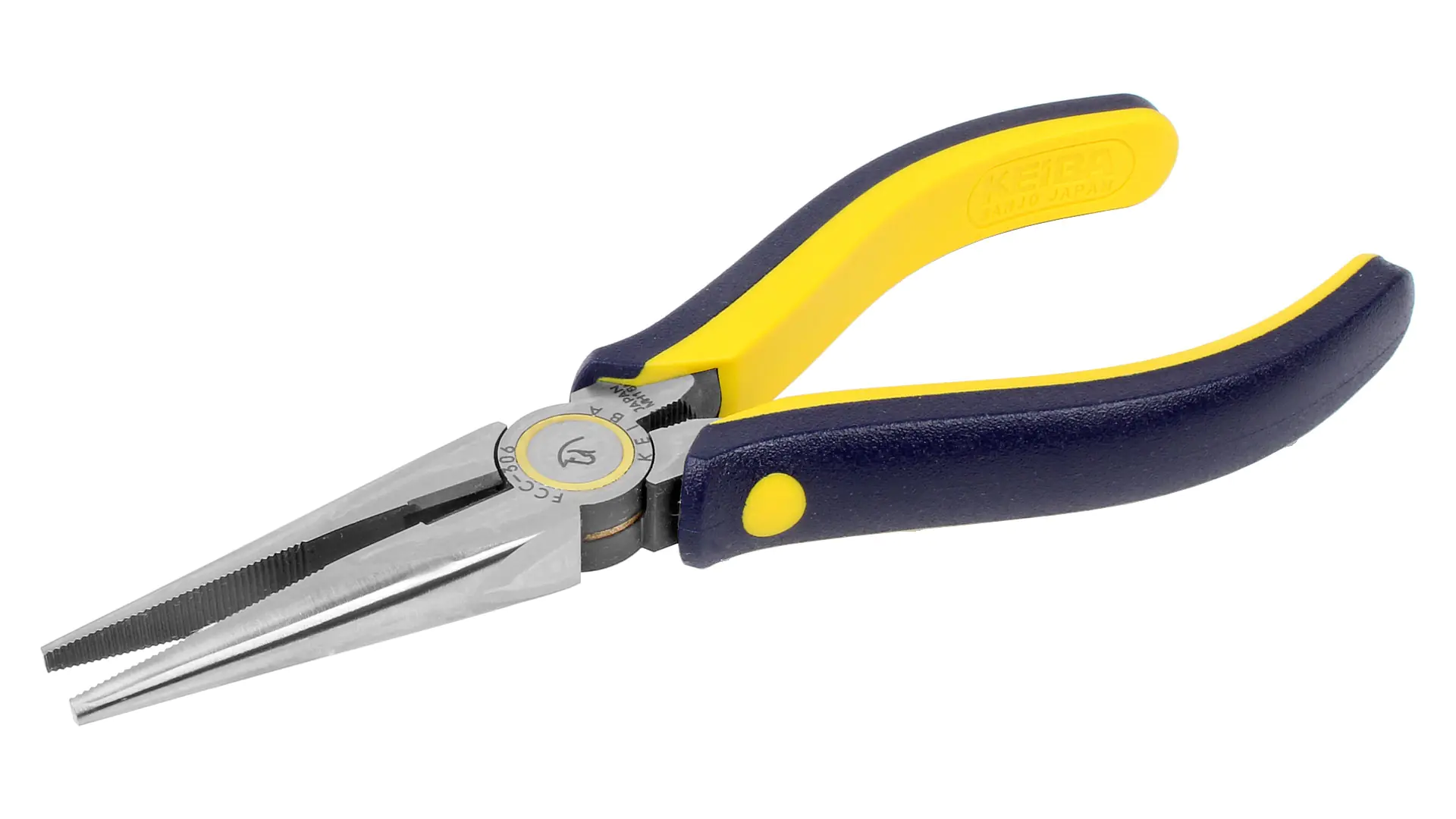Pinza a becchi piatti tondi lucidati manico a 2 componenti lunghezza totale 164 mm High Grade Series KEIBA