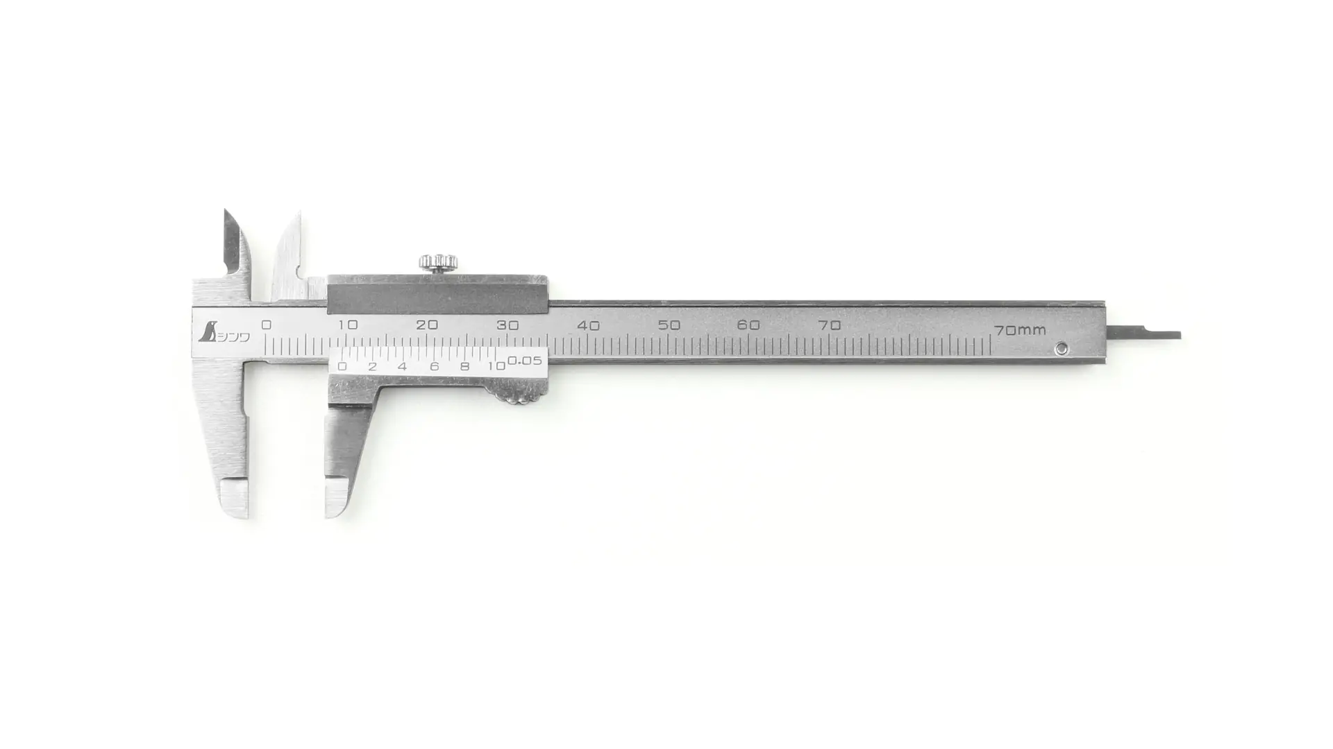 Calibro a nonio tascabile 70 mm con vite di bloccaggio SHINWA