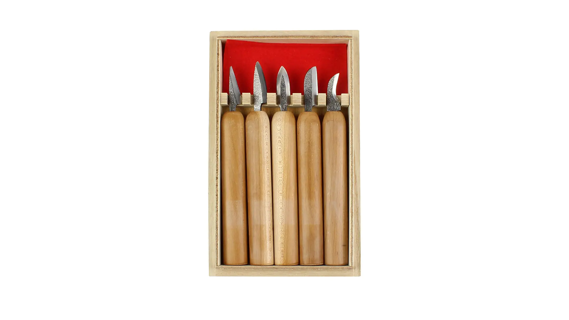 Set di 5 atrezzi da intaglio Hide lame battuta a mano in scatola di legno KAWASEI