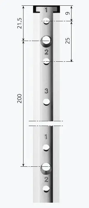 Binari a T metrici 17 x 10 mm lunghezza 600 mm AWESO Binari a T metrici 17 x 10 mm lunghezza 600 mm AWESO