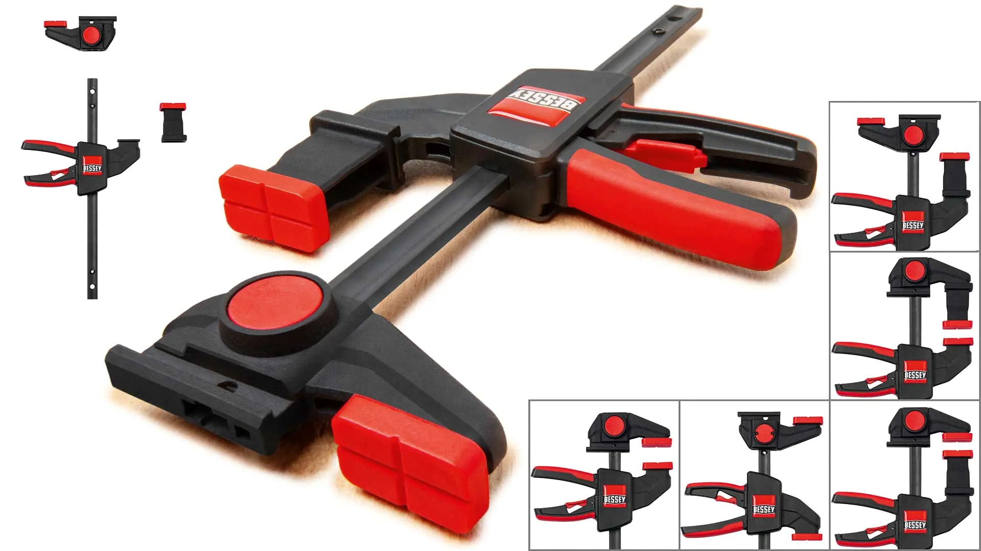 2 x Morsetto da banco utilizzabile con una sola mano EZR 150/60 BESSEY 2 x Morsetto da banco utilizzabile con una sola mano EZR 150/60 BESSEY