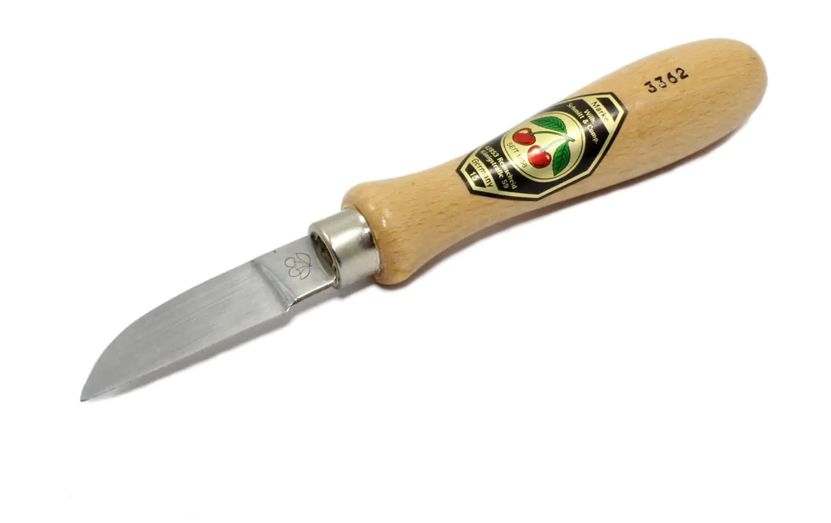 Coltello da intaglio con collo tondo, filo dritto DUE CILIEGE Coltello da intaglio con collo tondo, filo dritto DUE CILIEGE