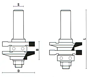 Frese componibili per incastri profilati maschio femmina (1) con cuscinetto a sfera TCT D=41mm B=22mm L=70mm S=8mm KLEIN