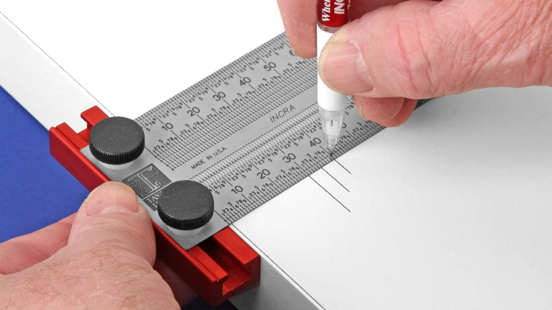 Riga da marcatura 75 mm a squadra a T – graduazione in mm INCRA Riga da marcatura 75 mm a squadra a T – graduazione in mm INCRA