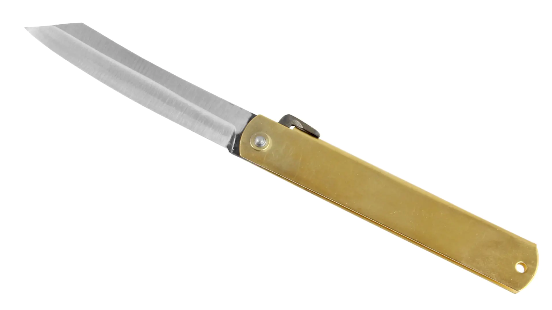 Higonokami - Coltello giapponese tascabile tradizionale con manico in ottone lama 90 mm  NAGAO