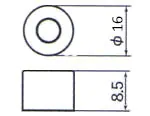 Bolla rotonda diametro = 16 mm altezza = 8.5mm Bolla rotonda diametro = 16 mm altezza = 8.5mm