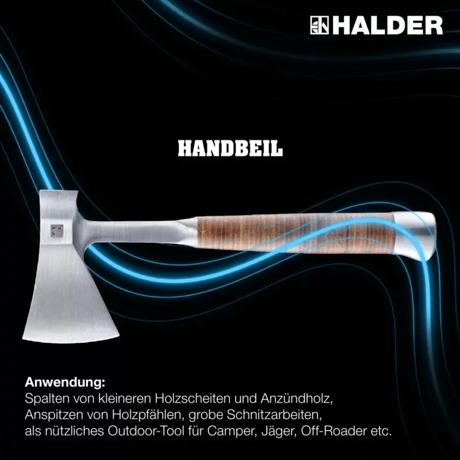 Ascia a mano con impugnatura in pelle