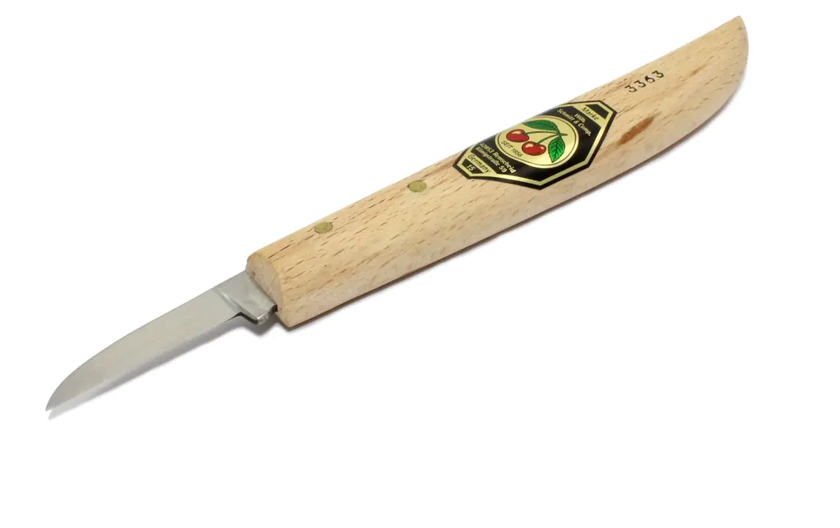 Coltello da intaglio a collo tondo, filo dritto DUE CILIEGE