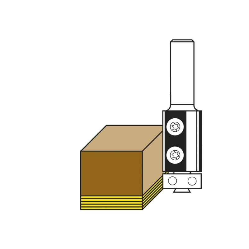 Frese con coltellini HW per refilare cuscinetto inferiore D=19mm B=30mm L=70mm Z=2 S=8mm KLEIN Frese con coltellini HW per refilare cuscinetto inferiore D=19mm B=30mm L=70mm Z=2 S=8mm KLEIN