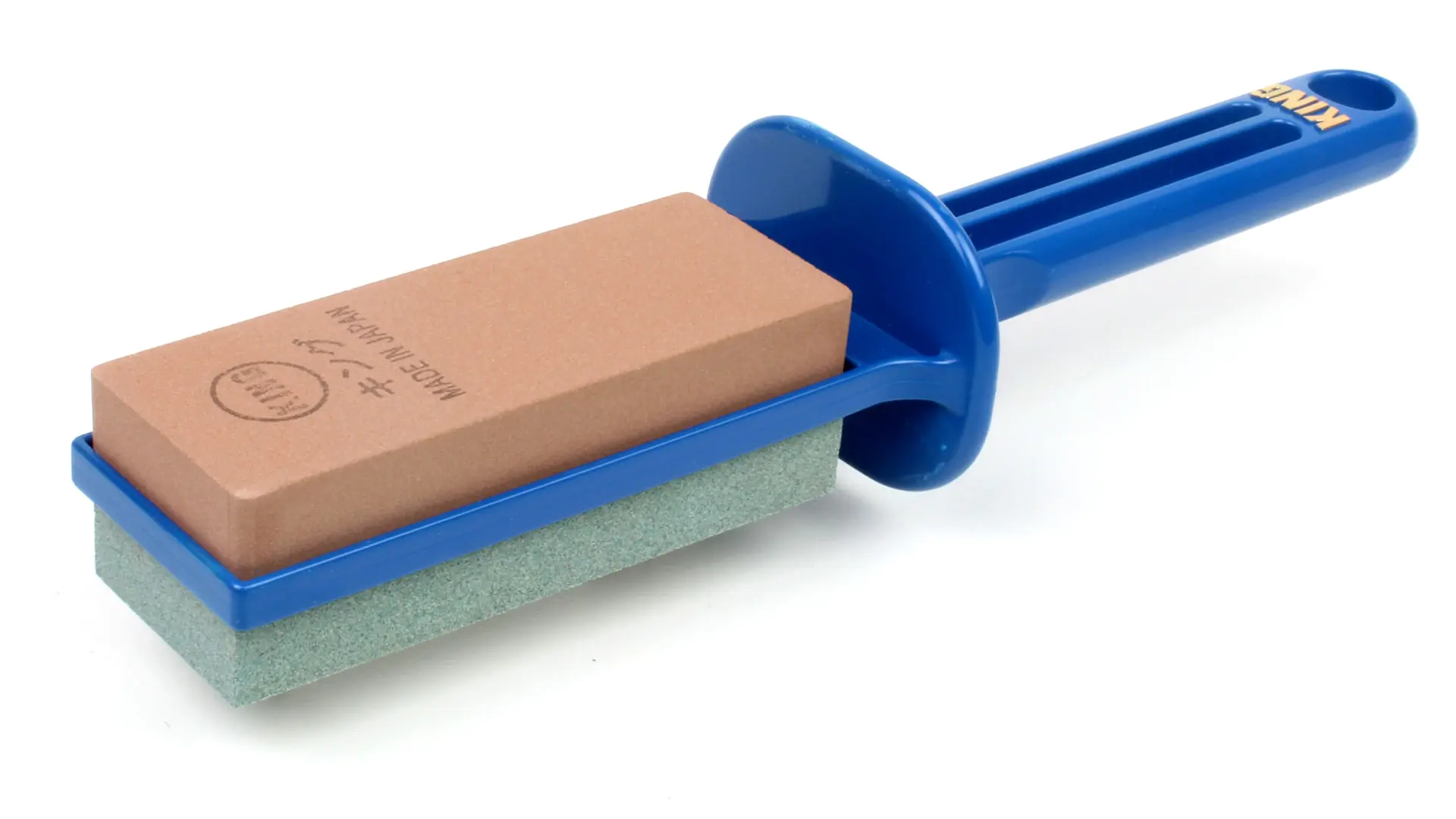 Pietra ad acqua combinata mini con manico in plastica grana 250/800 misure pietra 80x30x10mm KING