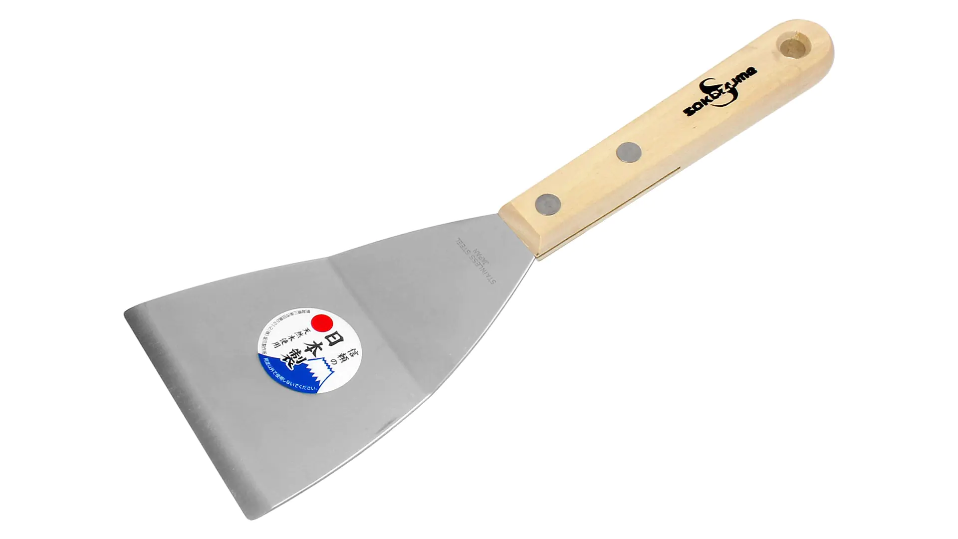 Spatula stainless Steel bent Blade Width 78mm SAKAZUME
