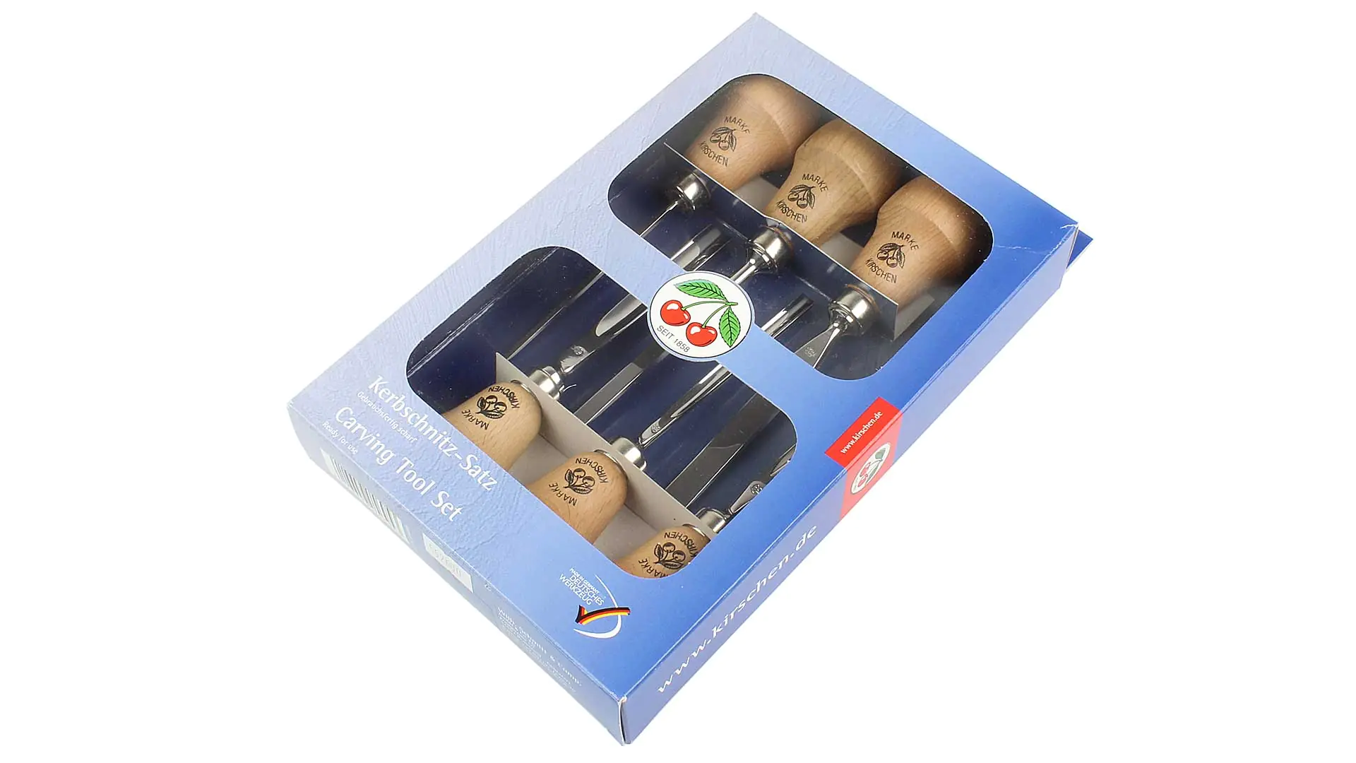 Set di 6 sgorbie mini con manico a pera DUE CILIEGE Set di 6 sgorbie mini con manico a pera DUE CILIEGE