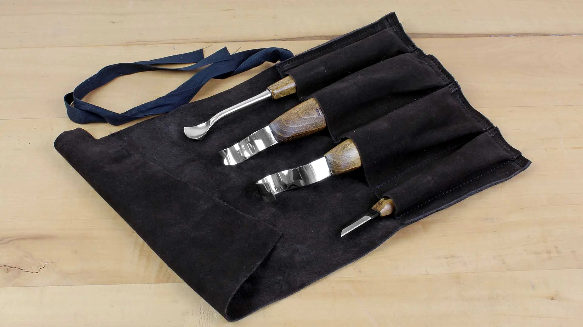 4 Pcs set spoon carving chisels profi in leather tool roll NAREX 4 Pcs set spoon carving chisels profi in leather tool roll NAREX