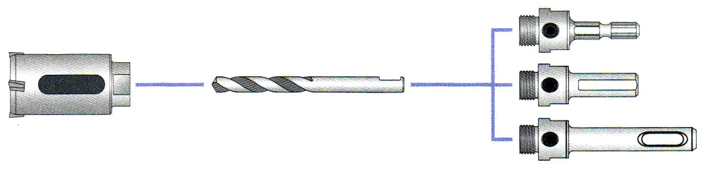 Codolo di fissaggio cilindrico 10 mm per fresa a tazza DL per metalli duri con blocco manuale a vite 20-65mm MIYANAGA