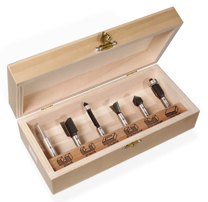 Set di 6 frese per legno (Basic Set) in custodia di legno KLEIN