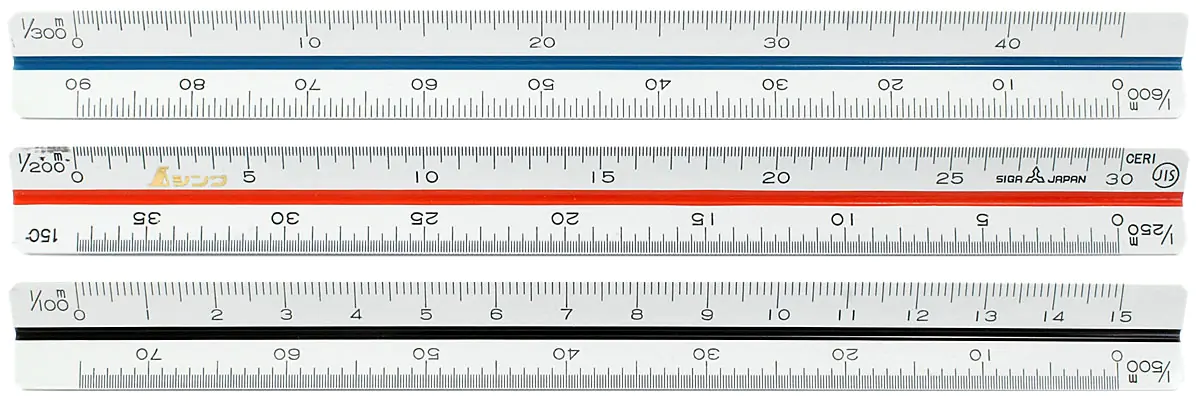 Triangle Rule with 6 Scales 10cm SHINWA Triangle Rule with 6 Scales 10cm SHINWA