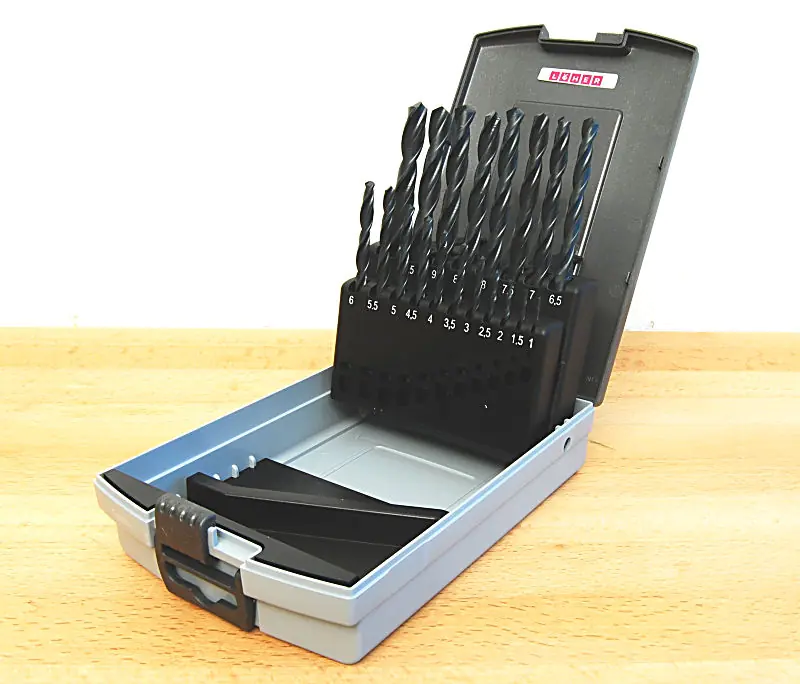 Set punte elicoidali HSS 1,0 - 10,0 mm con incremento di 0,5 mm LOEHER-LB2 840/01 punte rullate - in custodia di plastica