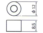 Bolla rotonda diametro = 12 mm altezza = 8.5mm Bolla rotonda diametro = 12 mm altezza = 8.5mm