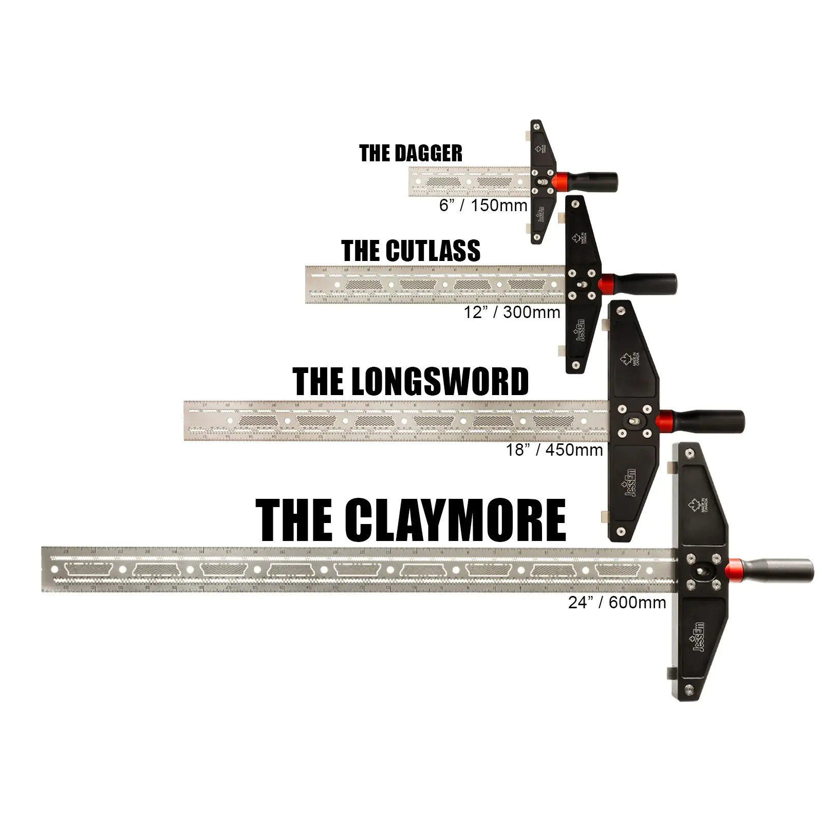 Sword Squadra ad angolo a T di precisione 600 mm "Claymore" JessEm