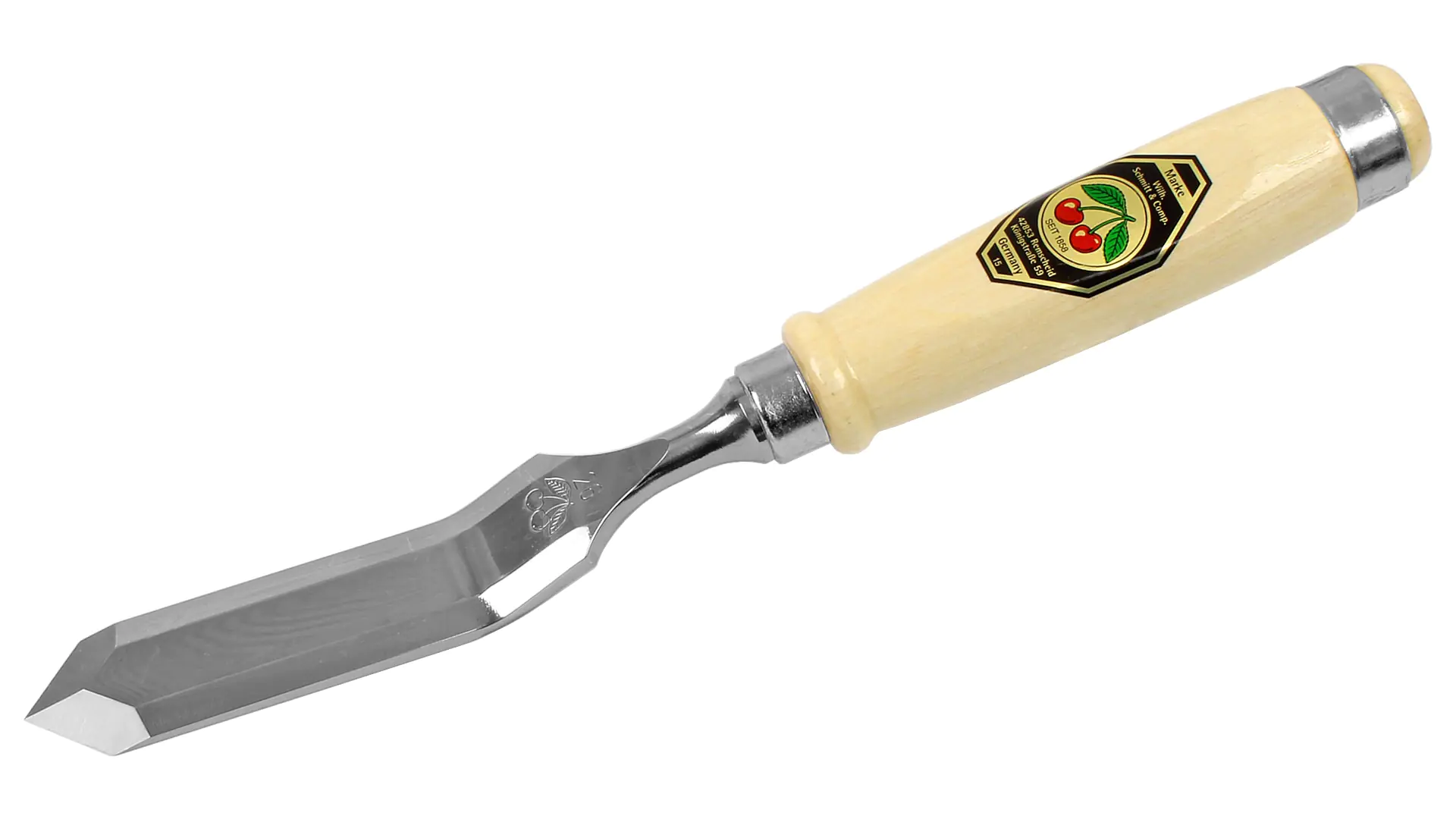 Scalpello curvo con lama appuntita