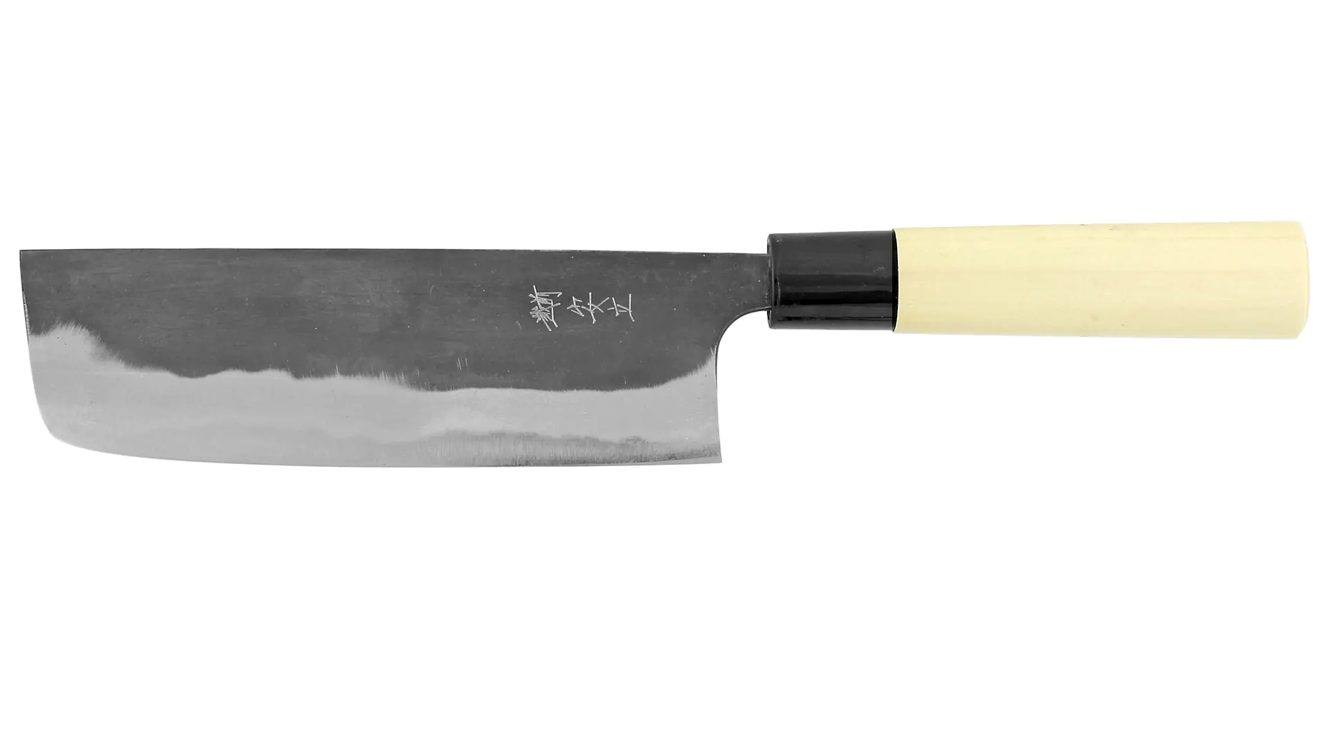 Nakiri - Coltello giapponese nero da verdure in acciaio bianco lama165 mm KATSUSHIGE Kamo Shiro