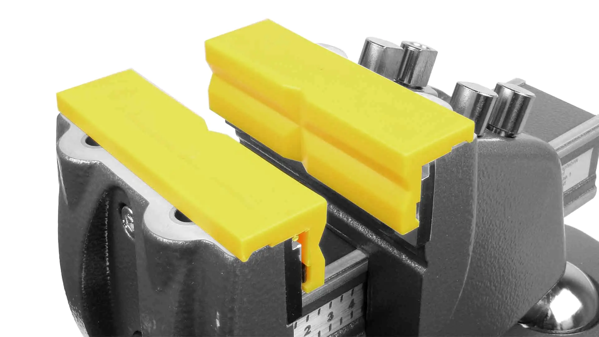 Pair protective jaws 100 mm plastic yellow with magnetic strip BERNSTEIN