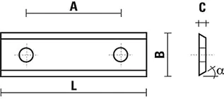 Coltello Reversibile L=50mm B=12mm C=1.5mm Angolazione=35° A=26mm KLEIN Coltello Reversibile L=50mm B=12mm C=1.5mm Angolazione=35° A=26mm KLEIN