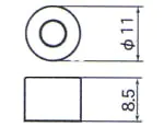 Bolla rotonda diametro = 11 mm altezza = 8.5mm Bolla rotonda diametro = 11 mm altezza = 8.5mm
