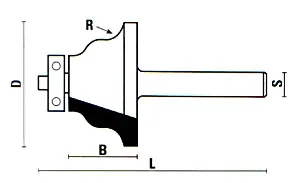 Frese profilate con cuscinetto a sfera TCT D=31.8mm B=17.5mm L=57mm R=4mm S=6mm KLEIN