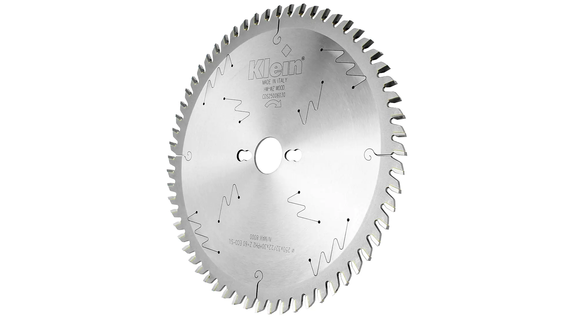 Lama Circolare Low Noise HW D=250mm d=30mm B=3.2mm c=2.2mm Z=60 Dente alternato KLEIN Lama Circolare Low Noise HW D=250mm d=30mm B=3.2mm c=2.2mm Z=60 Dente alternato KLEIN