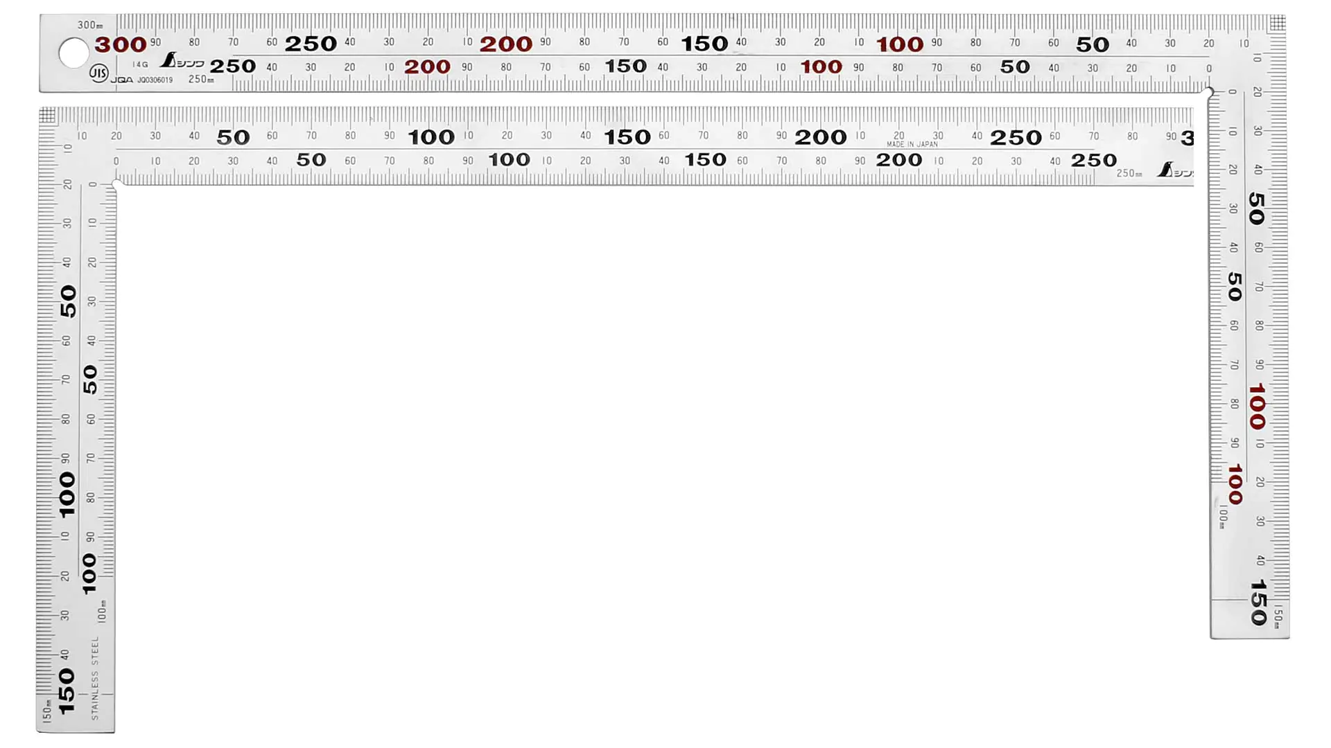 Squadra da carpentiere giapponese rigida piccola 30 cm SHINWA Squadra da carpentiere giapponese rigida piccola 30 cm SHINWA