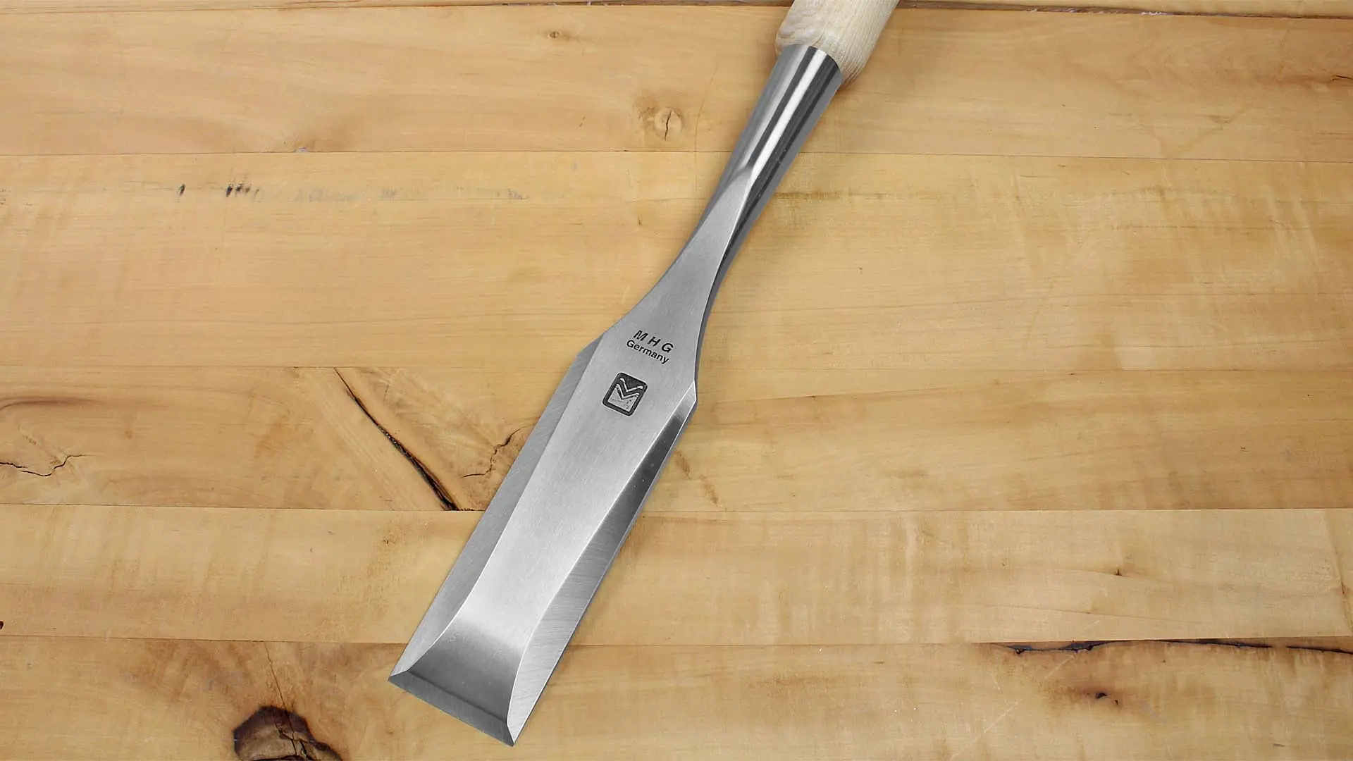 Scalpello da carpientiere pesante D = 2 inch (51 mm) lunghezza totale 43 inch (1090 mm) lama dritta manico di frassino MHG