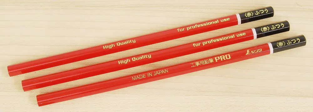 Matite da falegname rosse (Set di 3 pezzi, non temperate) Matite da falegname rosse (Set di 3 pezzi, non temperate)